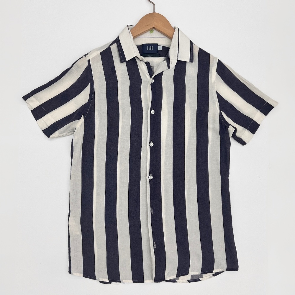 CIAO Men's Linen Short Sleeve Shirt